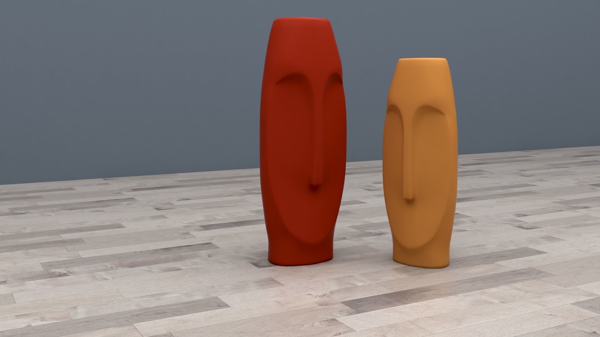 colored face vase 3D model_2