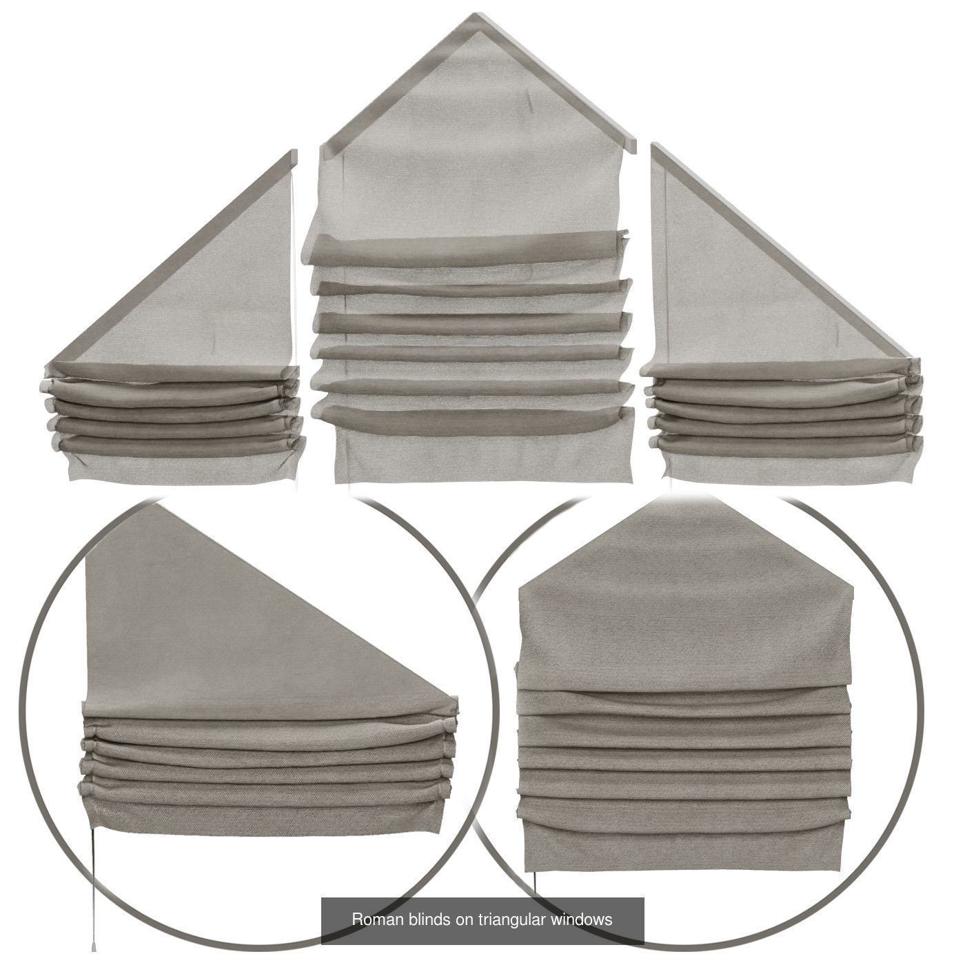 Roman curtains small pack 4 in 1 3D Model Collection_3