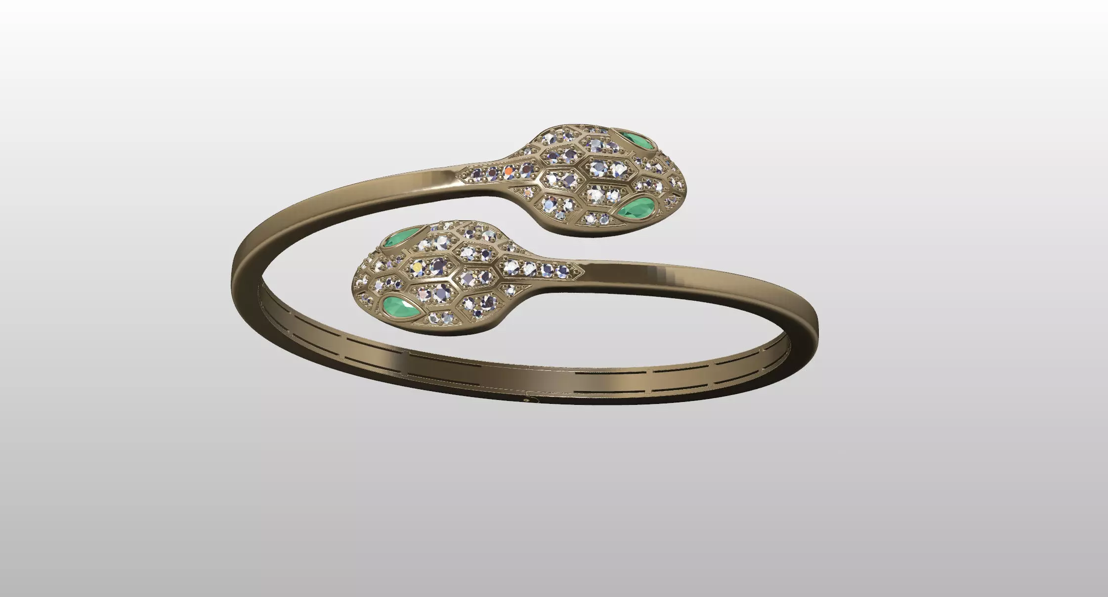 1034-BVL-SER-B emerald and diamond ring 3D print model