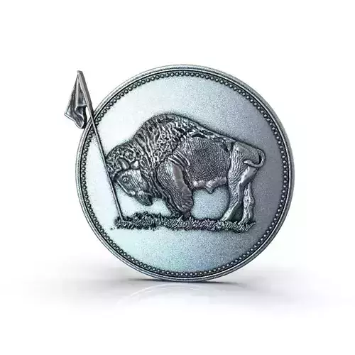 BUFFALO silver coin with bison 3D print model