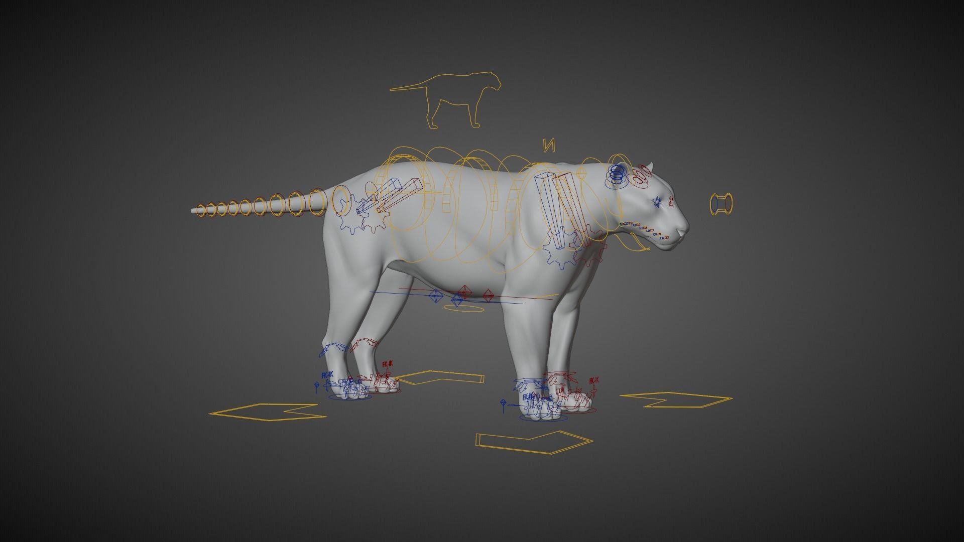 Siberian Tiger Rigged VFX Grace 3D model_11