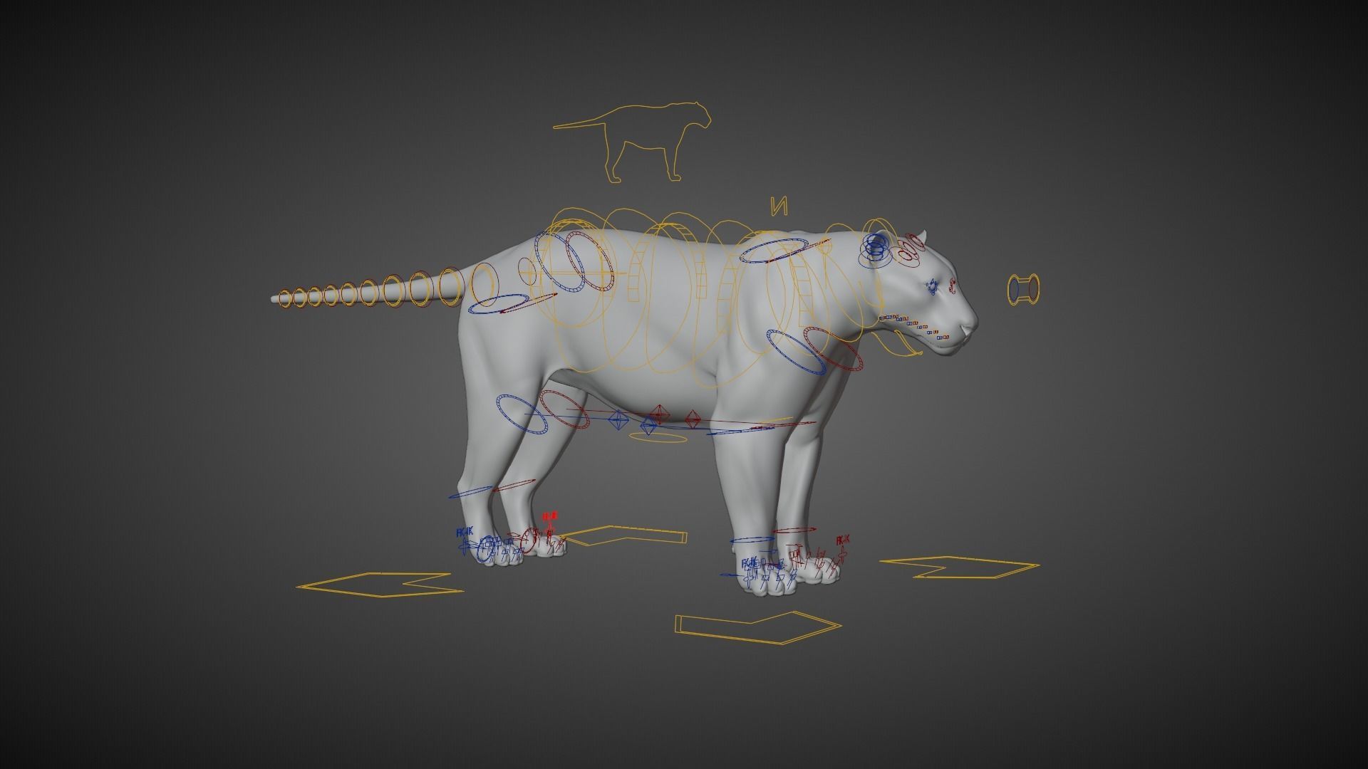 Siberian Tiger Rigged VFX Grace 3D model_12