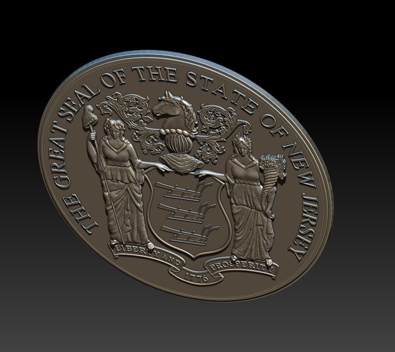 New Jersey State Seal 3D print model_13