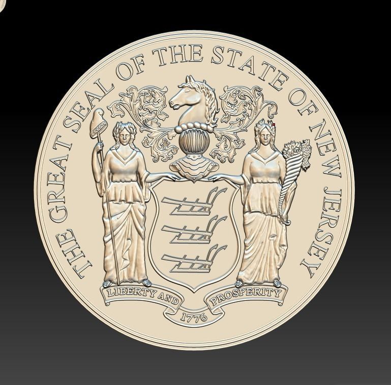 New Jersey State Seal 3D print model_7