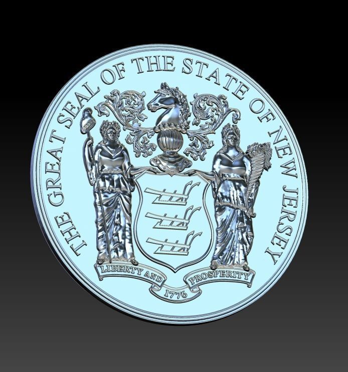 New Jersey State Seal 3D print model_2