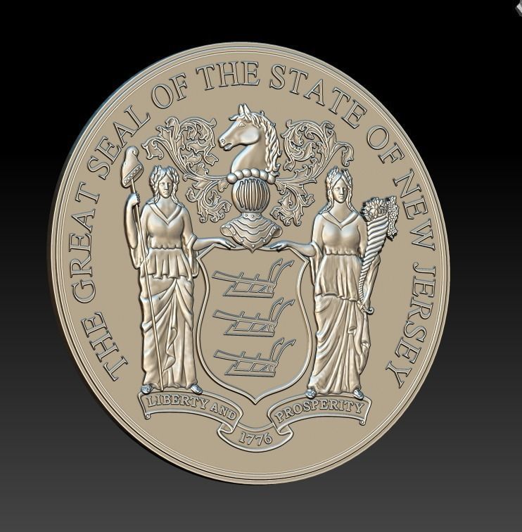 New Jersey State Seal 3D print model_11