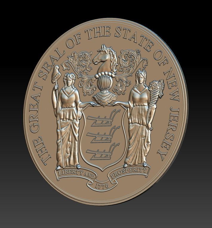New Jersey State Seal 3D print model_9