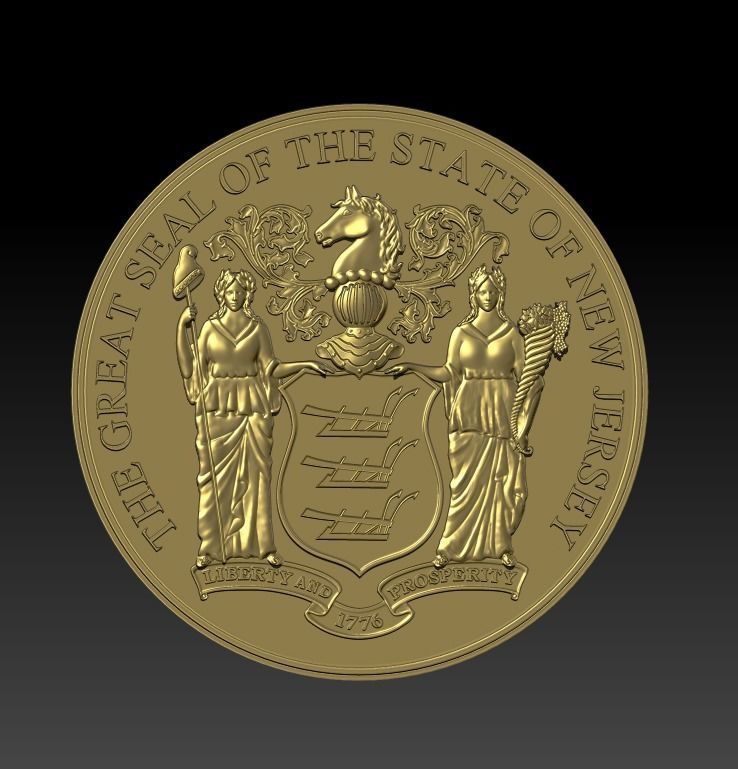 New Jersey State Seal 3D print model_3