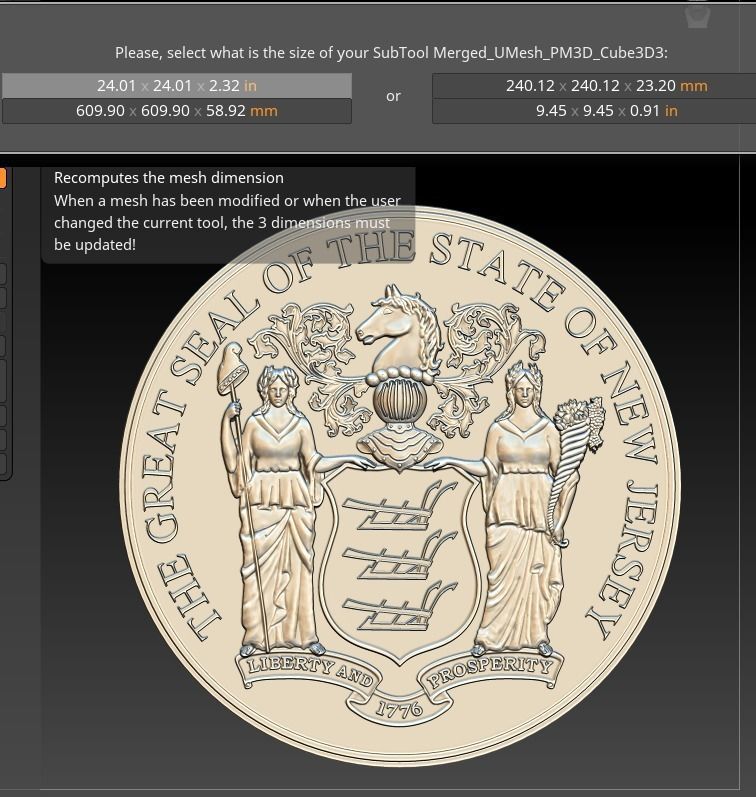 New Jersey State Seal 3D print model_5