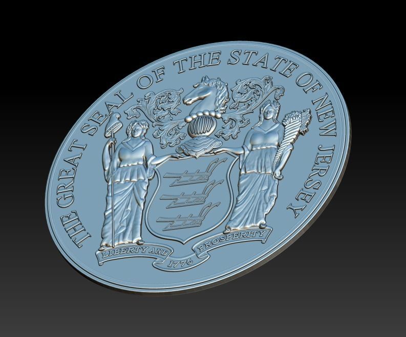 New Jersey State Seal 3D print model_15