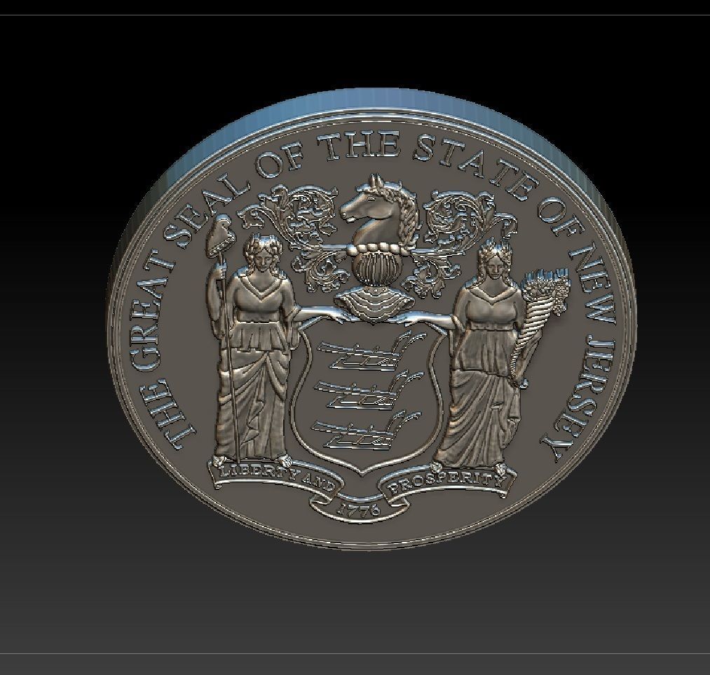 New Jersey State Seal 3D print model_16