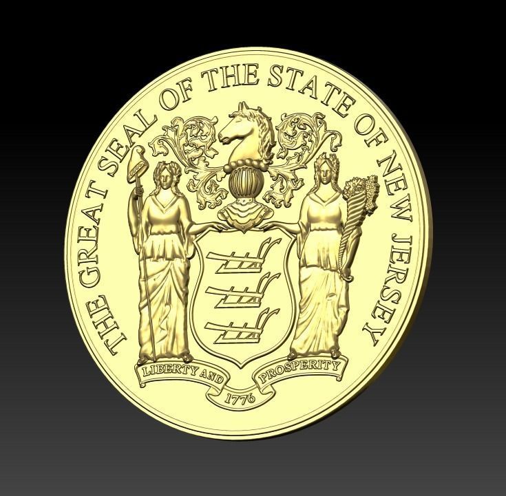 New Jersey State Seal 3D print model_4