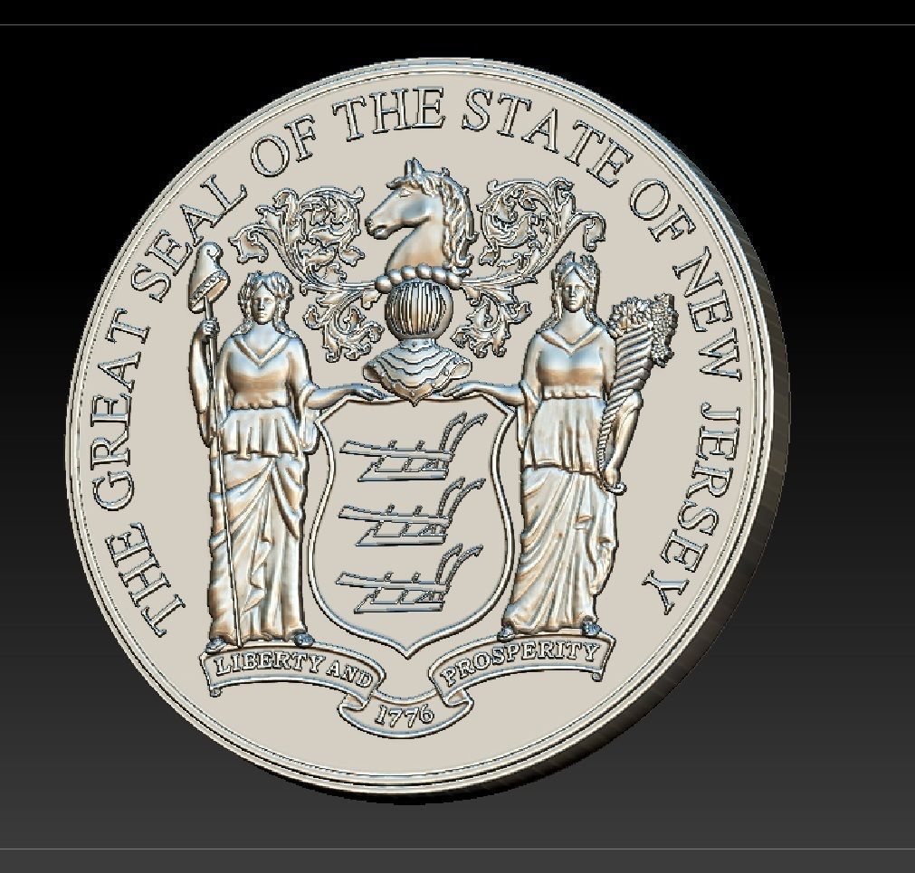 New Jersey State Seal 3D print model_6