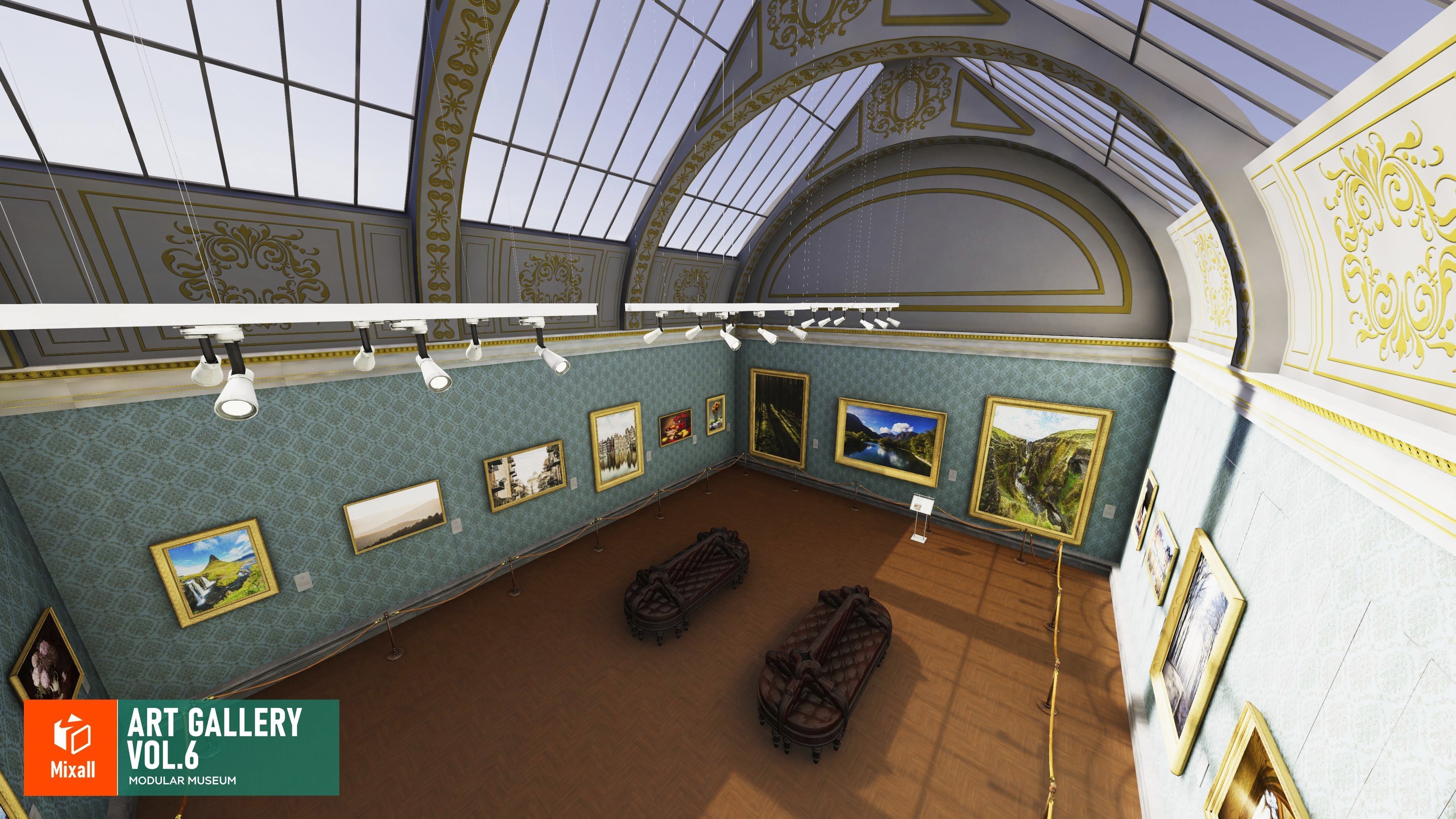 Art gallery Vol6 - modular museum 3D model_7