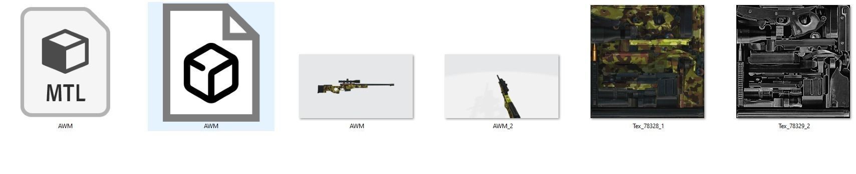 Sniper  AWM  Kar98k  M82B TreatmentSniper 3D model_14