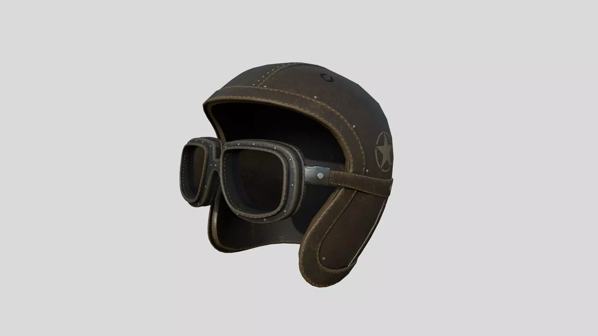 Biker Classic Helmet 01 Rust Leather - Character Design Fashion Low-poly 3D model