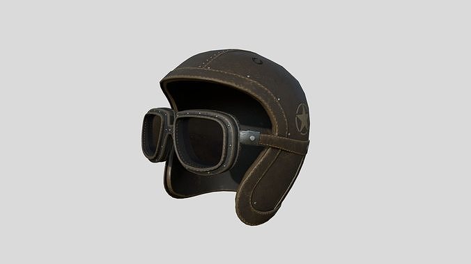 Biker Classic Helmet 01 Rust Leather - Character Design Fashion Low-poly 3D model