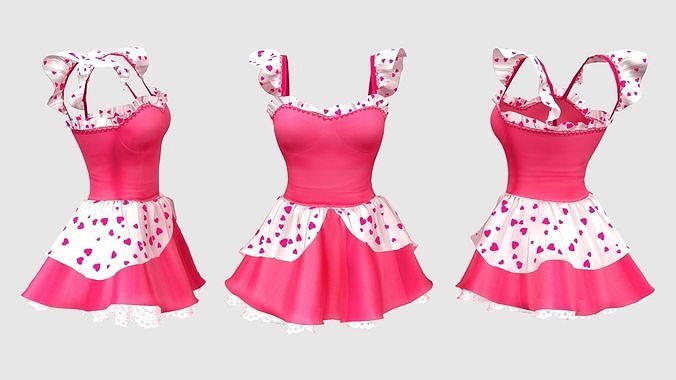 Valentines Angel Costume Low-poly 3D model