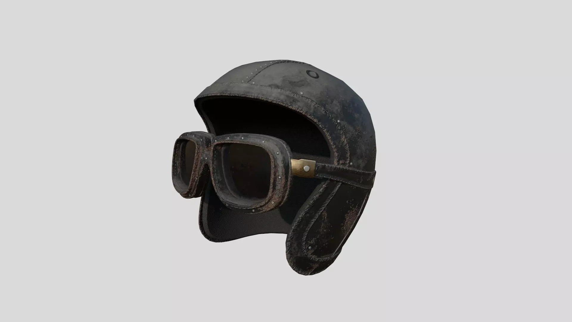 Biker Classic Helmet 04 Dirt Leather - Character Design Fashion Low-poly 3D model