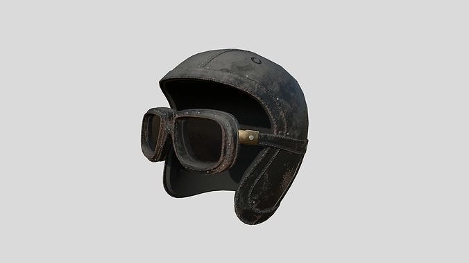Biker Classic Helmet 04 Dirt Leather - Character Design Fashion Low-poly 3D model