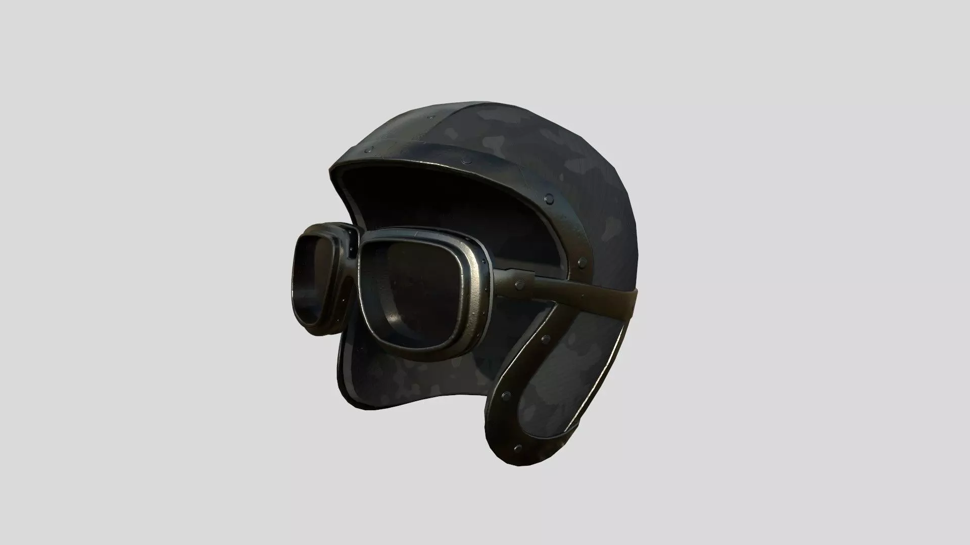 Biker Classic Helmet 05 Black Camo - Character Design Fashion Low-poly 3D model