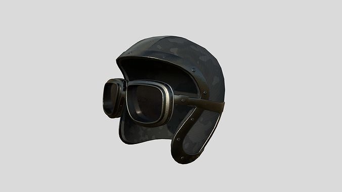 Biker Classic Helmet 05 Black Camo - Character Design Fashion Low-poly 3D model