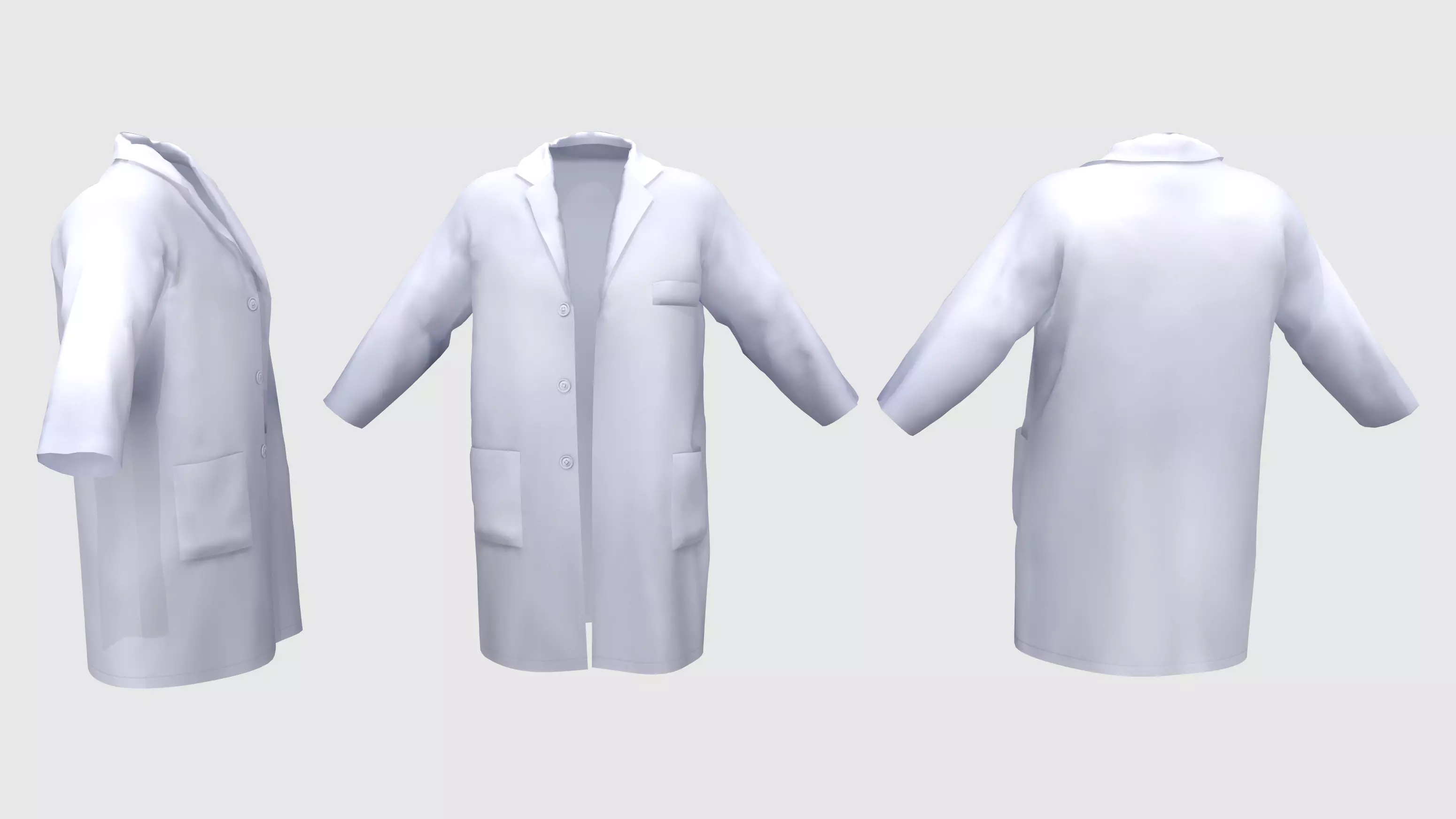 Male Lab Coat Low-poly 3D model