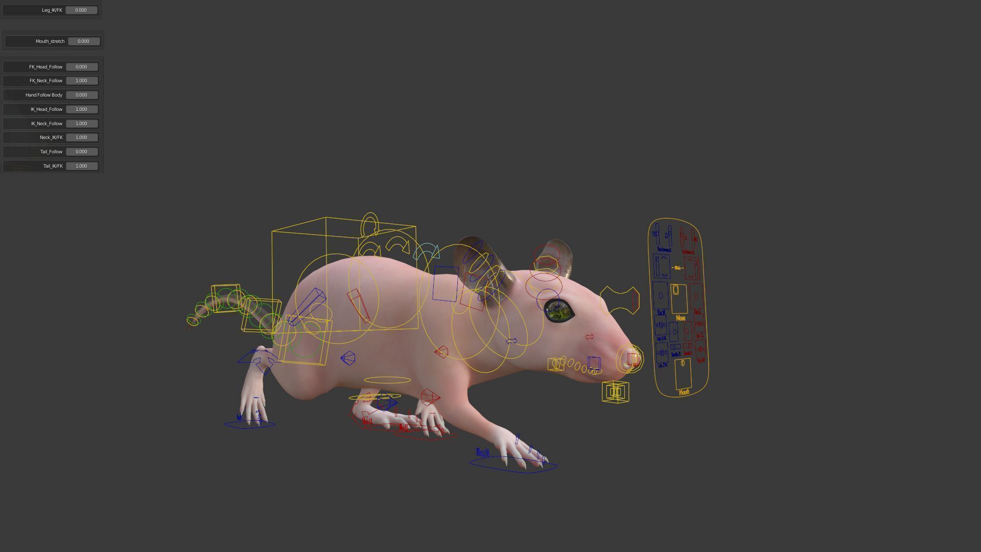 Rat Mouse Rigged  VFX Grace 3D model_9