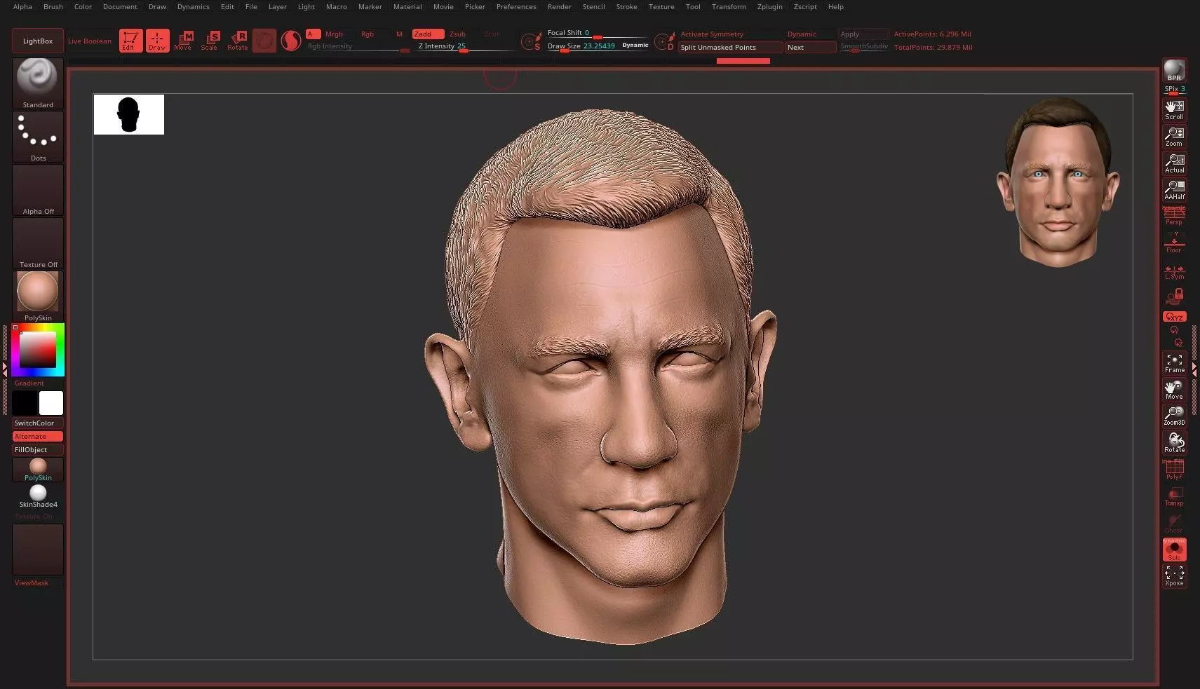 Daniel Craig head 3D print model