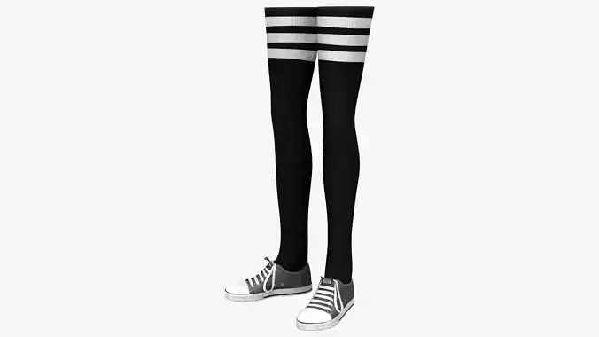 Thigh Socks with Sneakers