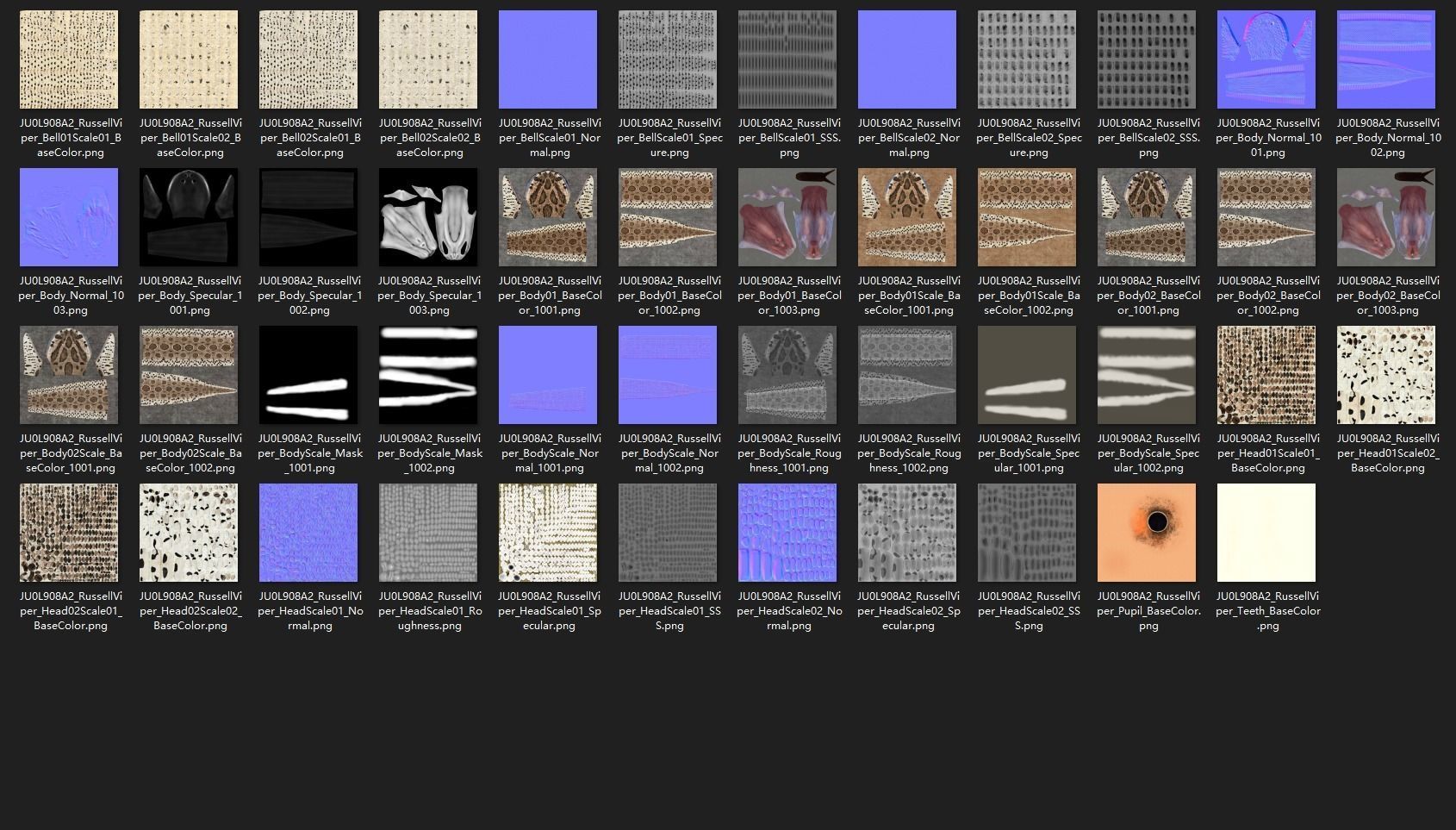 Russell Viper Rigged VFX Grace 3D model_12