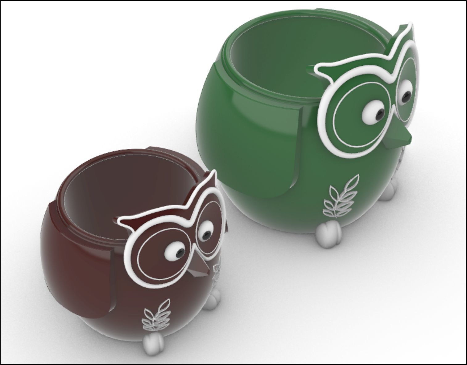 Owl Planter 3D model_1