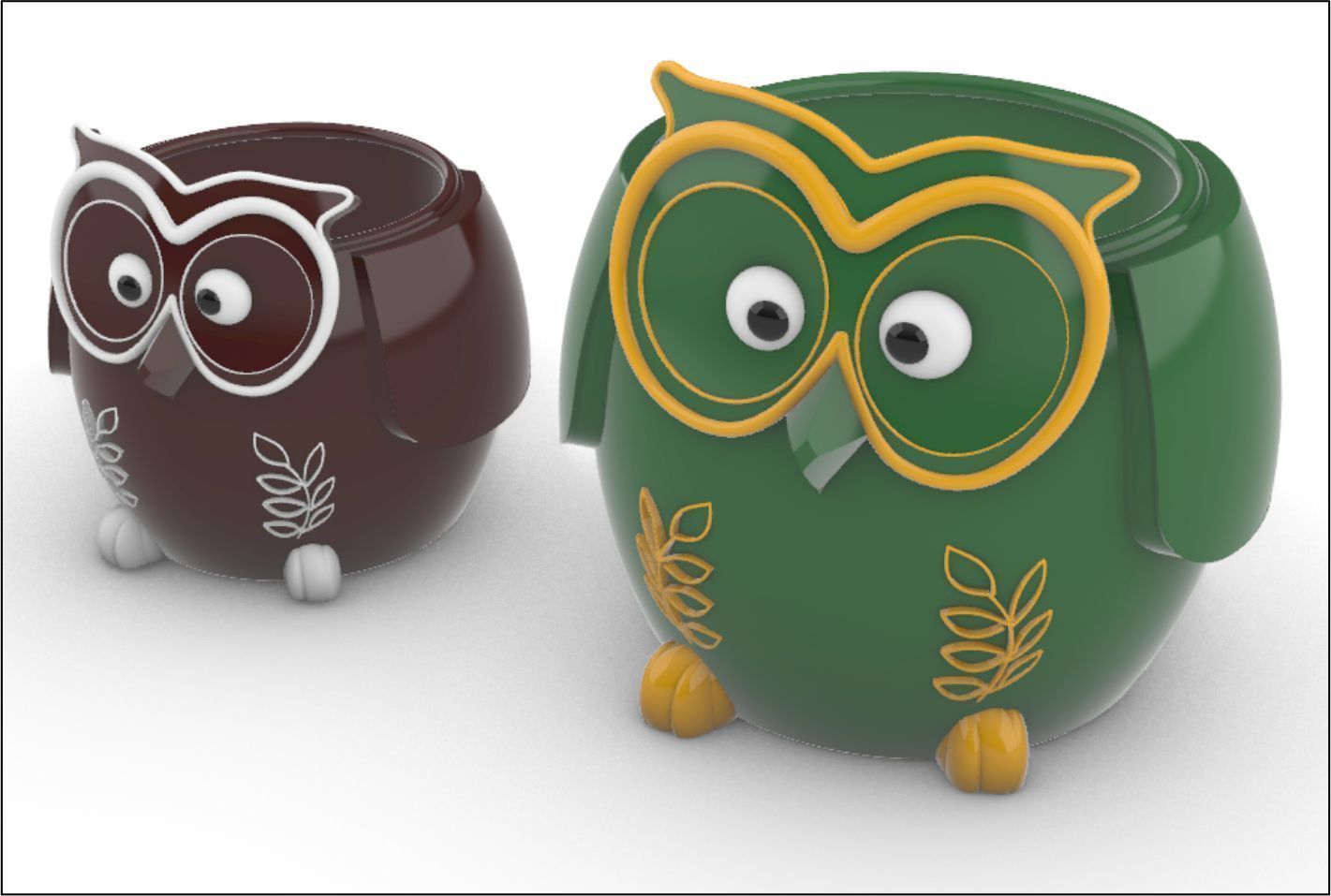 Owl Planter 3D model_3