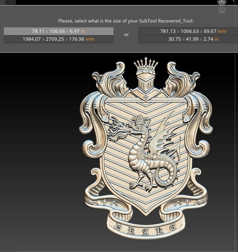 DRAGON coat of arms 3D print model_6