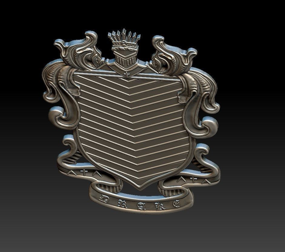 DRAGON coat of arms 3D print model_9