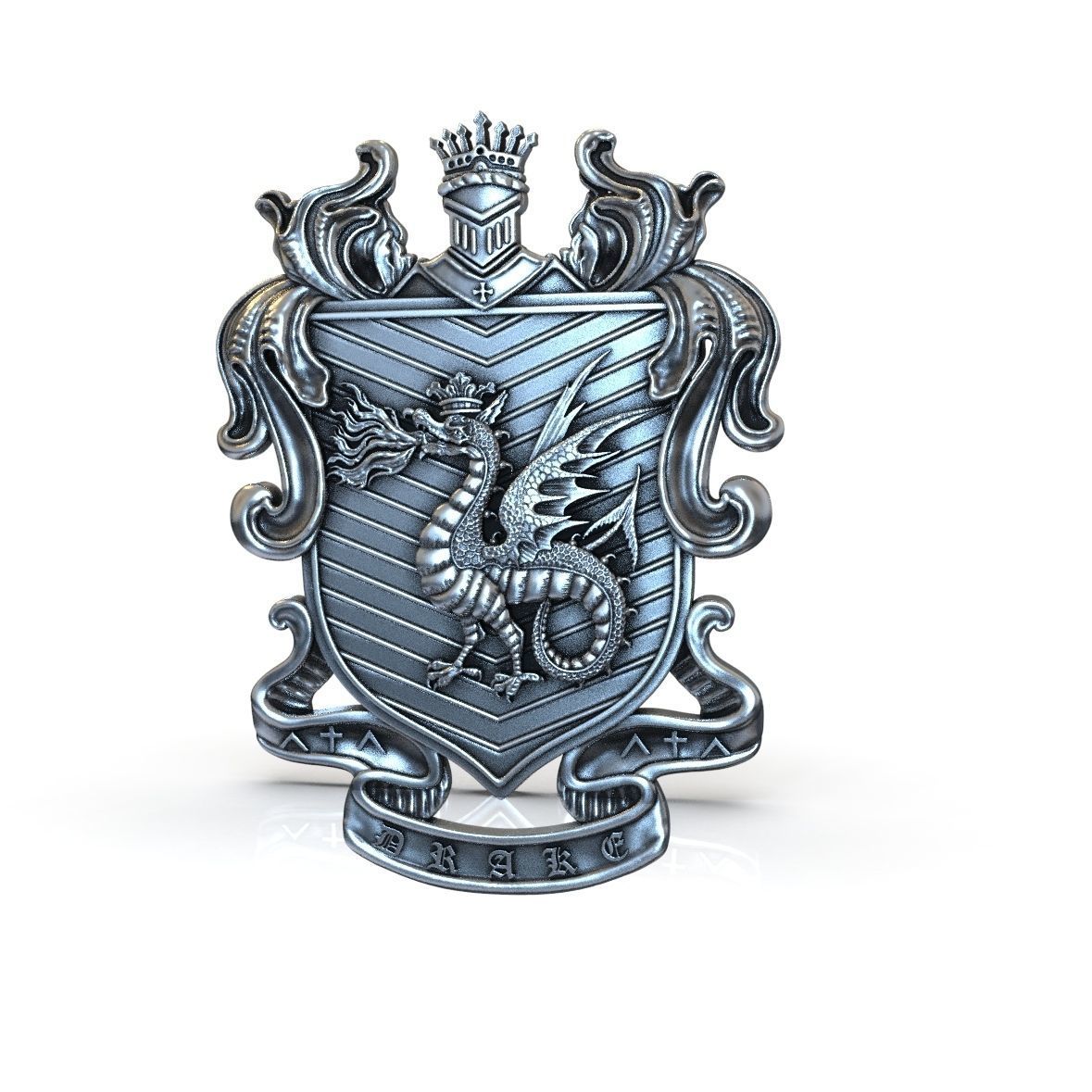 DRAGON coat of arms 3D print model_2