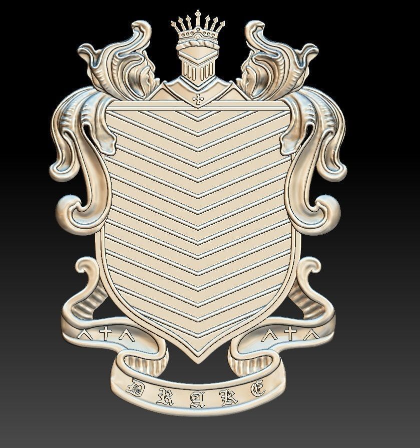 DRAGON coat of arms 3D print model_8