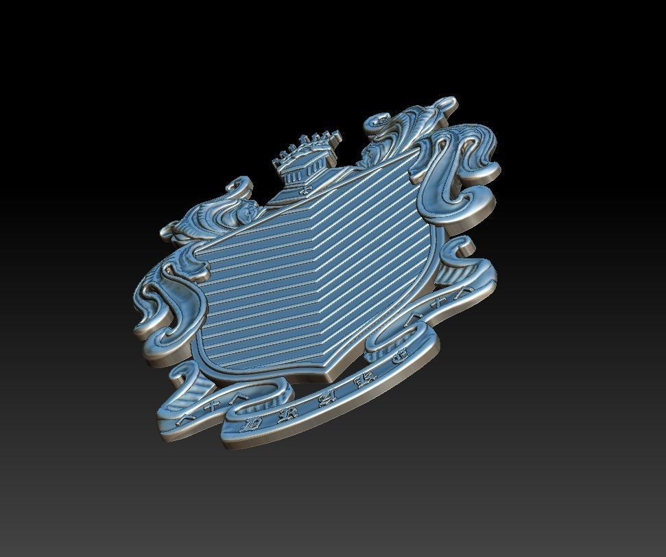DRAGON coat of arms 3D print model_10