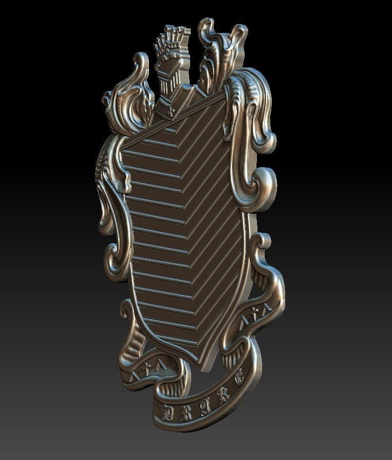 DRAGON coat of arms 3D print model_27