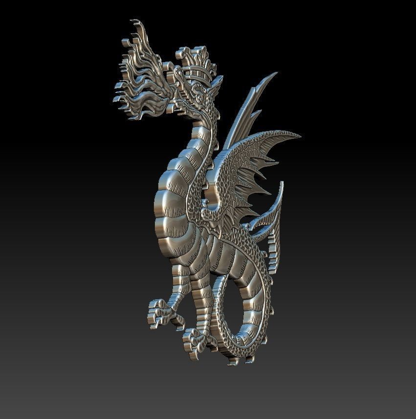 DRAGON coat of arms 3D print model_19