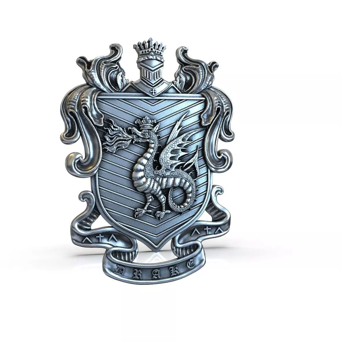 DRAGON coat of arms 3D print model_0