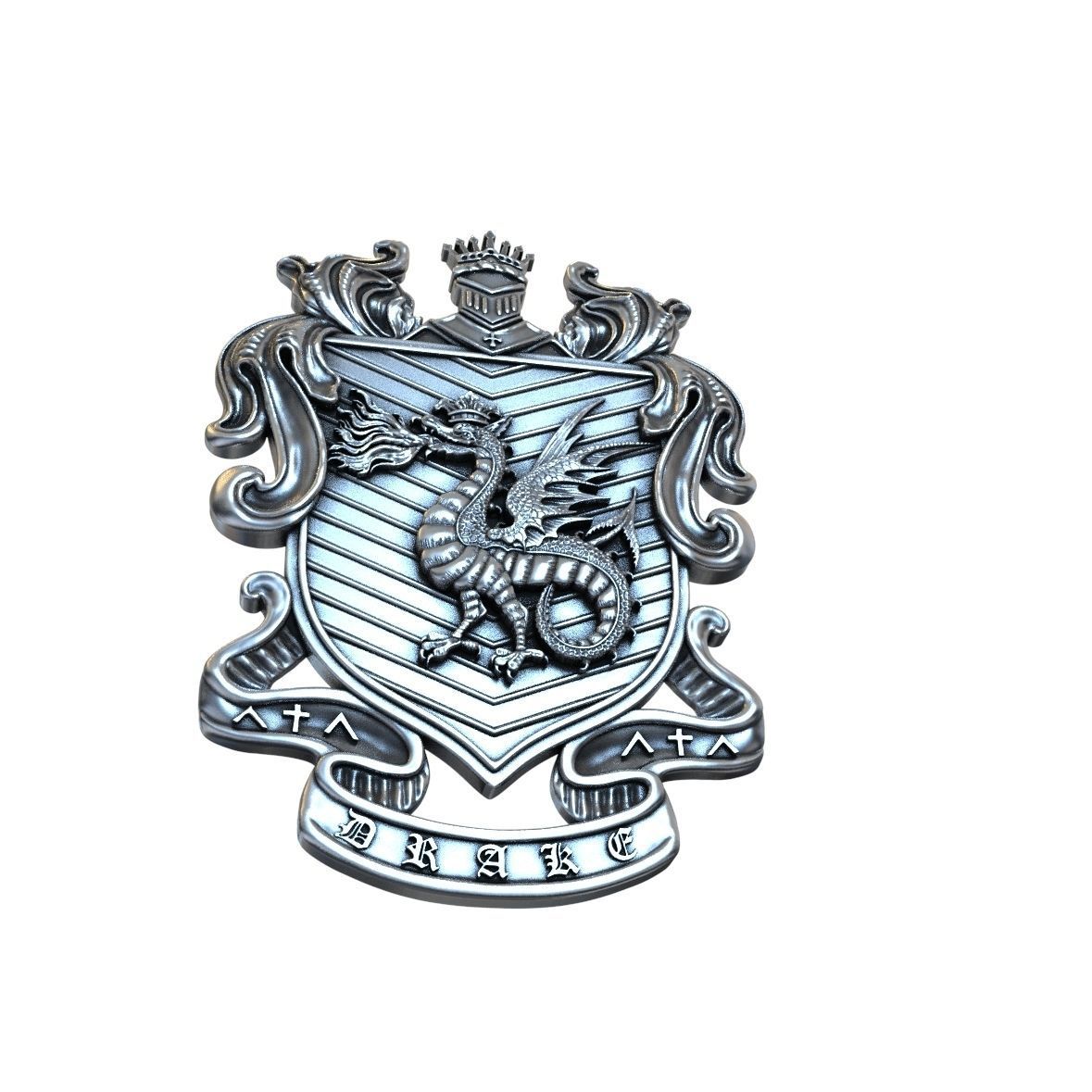 DRAGON coat of arms 3D print model_1