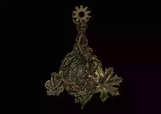 Steampunk pendant Bicycle of life