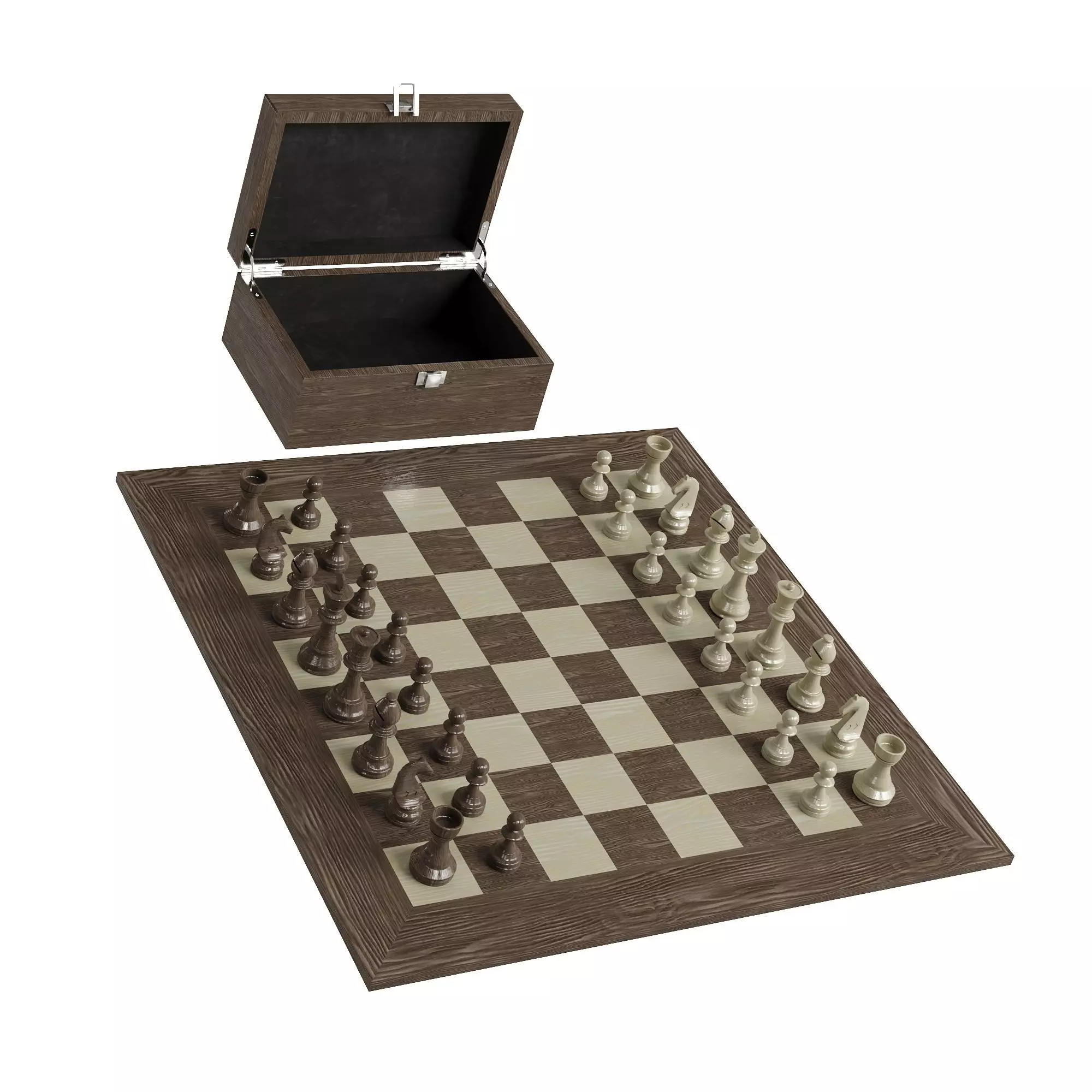 Chess board set 3D model