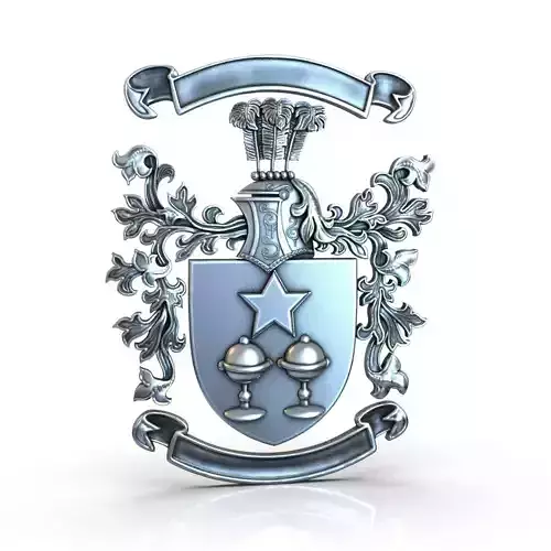 Coat of arms KNIGHT WITH FEATHERS 3D print model