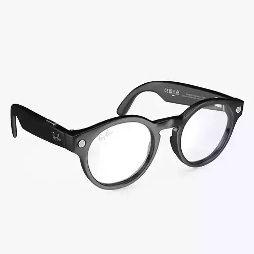 Ray Ban Stories Round Smart Glasses Black Clear 3D model