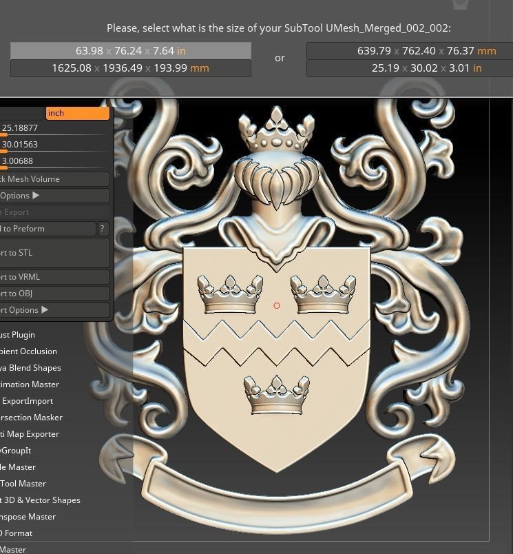 Coat of arms KNIGHT WITH CROWN 3D print model_11