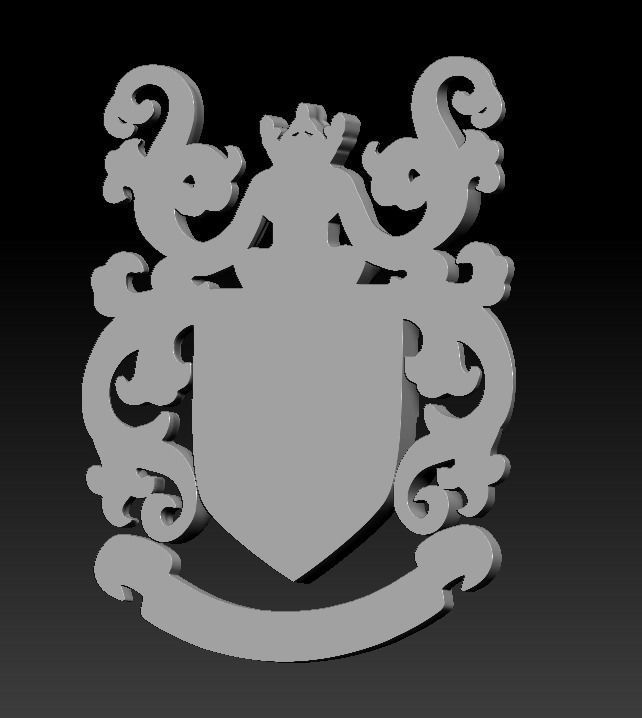 Coat of arms KNIGHT WITH CROWN 3D print model_6