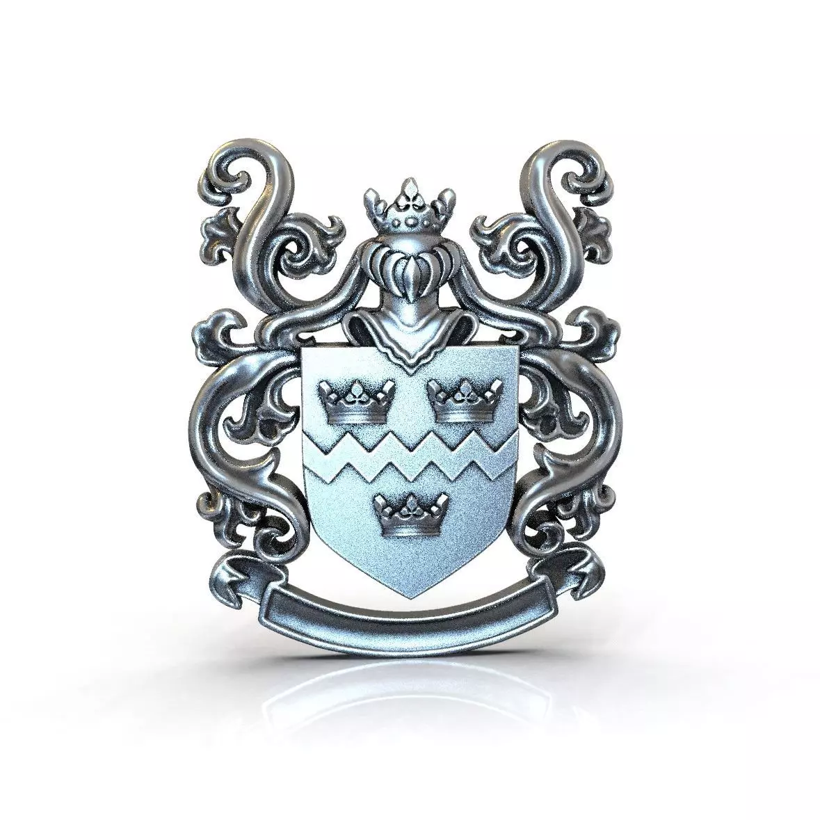 Coat of arms KNIGHT WITH CROWN 3D print model_0
