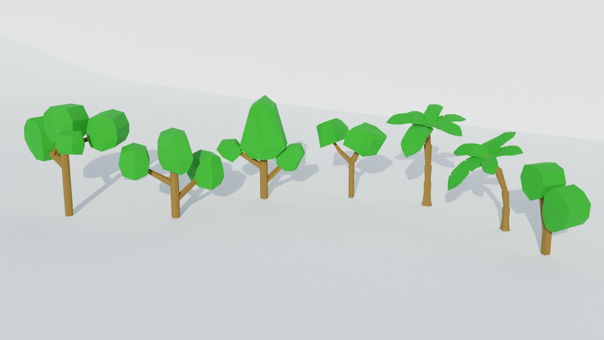 Pack Low Poly Trees Low-poly 3D model_1